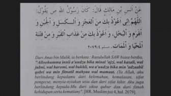 Doa Mohon Perlindungan Dari Sifat Malas dan Fitnah, Huruf Arab dilengkapi Matan Hadits Muslim