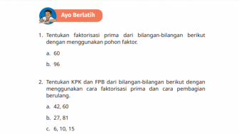 Kunci Jawaban Matematika Kelas 5 SD "Ayo Berlatih Halaman 59" Buku Kurikulum Merdeka