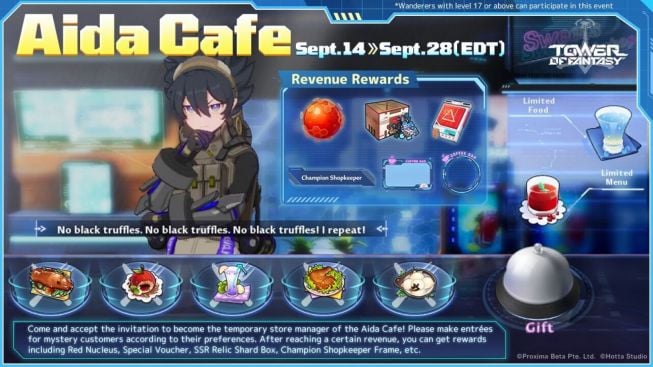 Mulai Hari ini, Ikuti Event Tower of Fantasy x Aida Cafe dan Raih Hadiahnya!