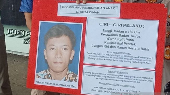 Tampang Penusuk Anak Perempuan Pulang Ngaji di Cimahi, Kini Buronan, Ini Ciri-Cirinya