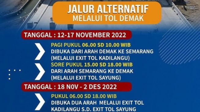 Jadwal Uji Coba Tol Semarang Demak Dibuka 12-17 November Seksi 2, Ini Lokasi Pintu Masuk dan Exit Tol