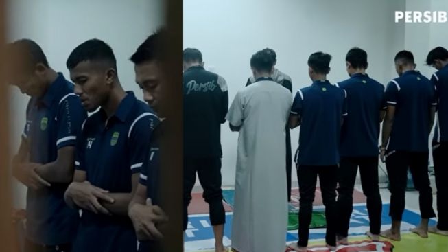 Bikin Merinding Shalat Jamaah Persib Bandung Ditengah Laga, Makmum Kiper Teja Paku Alam