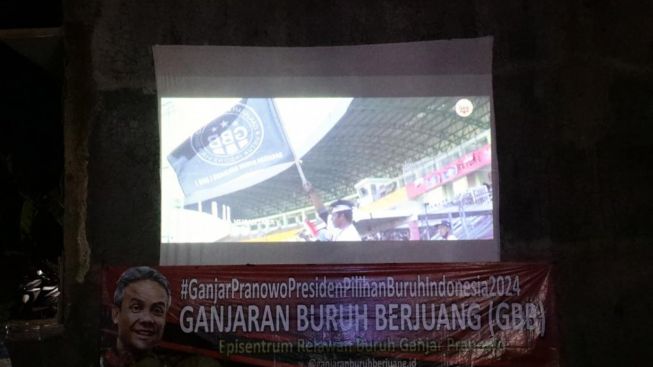 Ganjaran Buruh Berjuang Kenalkan Sosok Ganjar Lewat Nobar Film 'Anak Negeri'