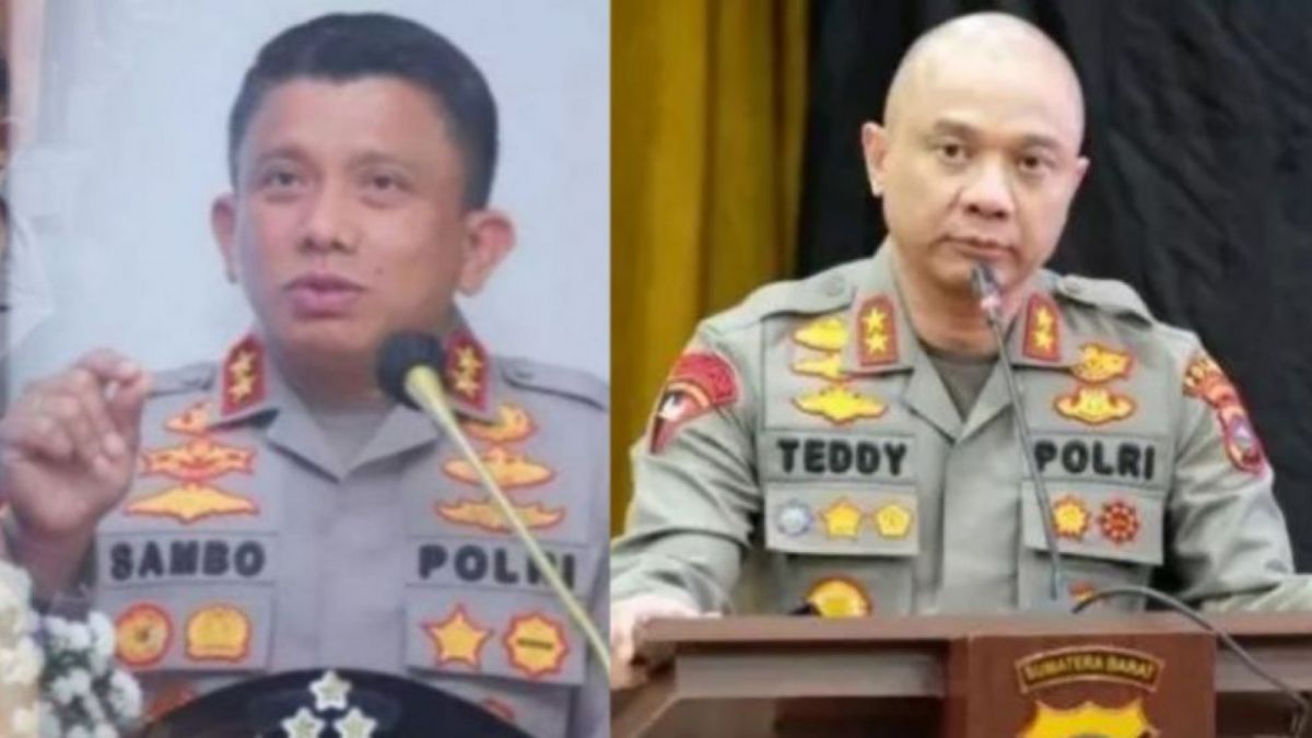 Kolase Irjen Ferdy Sambo dan Teddy Minahasa. [Kolase tim Medsos]
