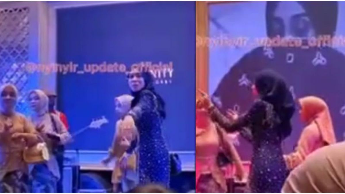Rekaman Lesti Kejora saat joget di pernikahan kakaknya [Tangkapan layar/@rumpi_gosi]