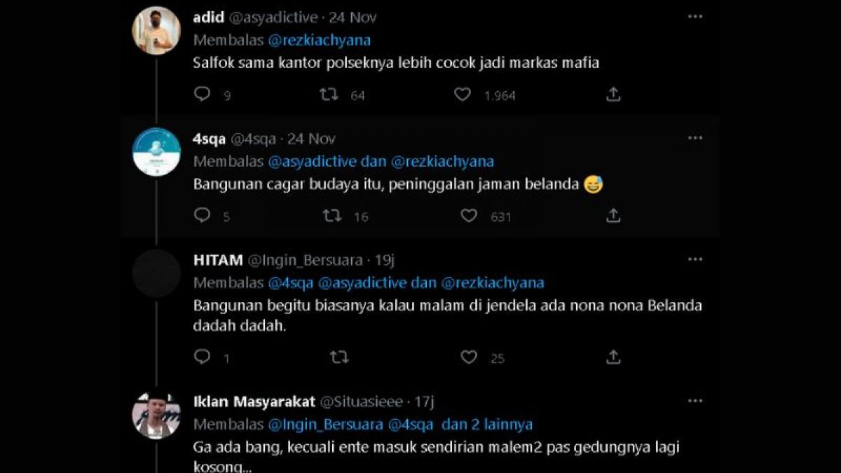 Salfok sama kantor Polseknya lebih cocok jadi markas Mafia [Tangkapan Layar Twitter/]
