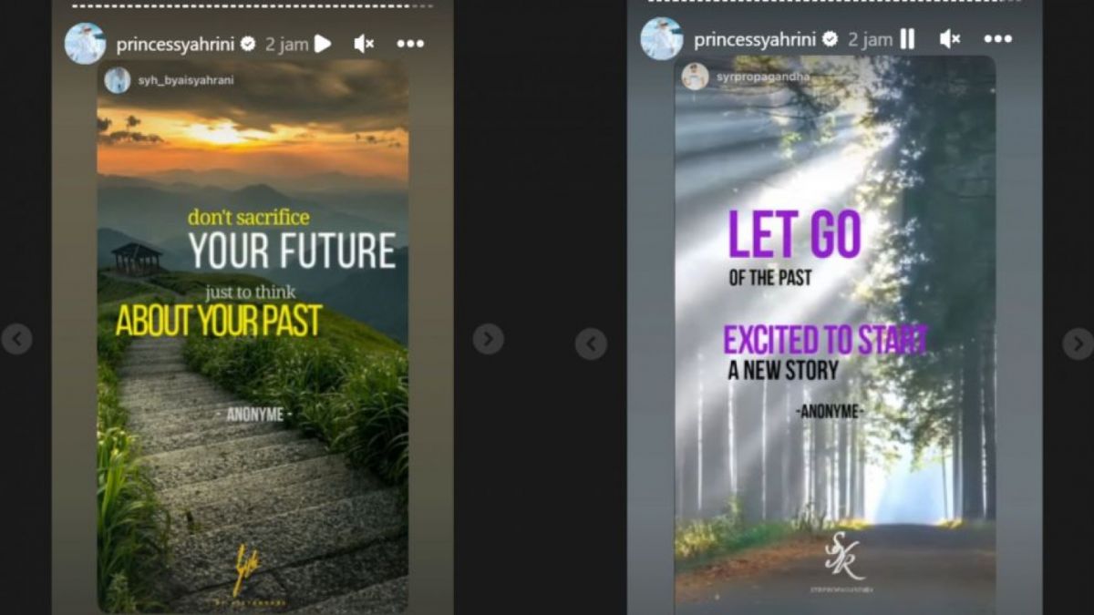 Tangkapan layar Quotes pada unggahan instagram story Syahrini. [Instagram/@princessyahrini]