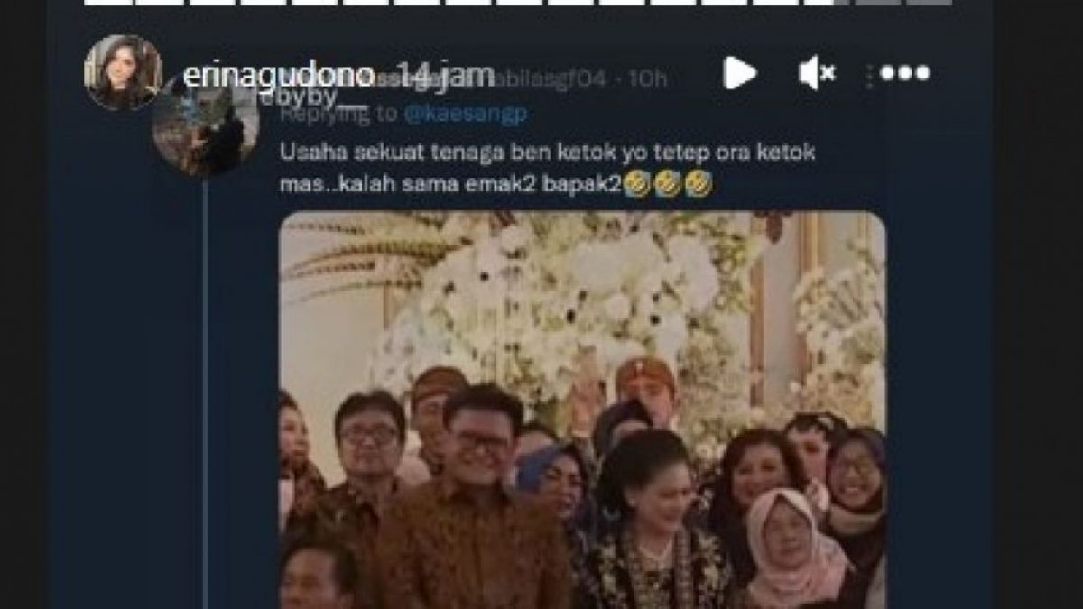Balasan Erina Gudono di twitter. [Instagram]