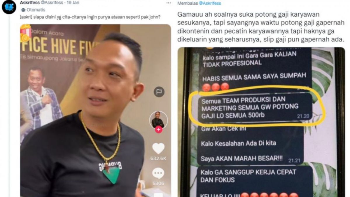 Sifat asli John LBF dibongkar mantan karyawannya. [Twitter/  @Askrlfess]