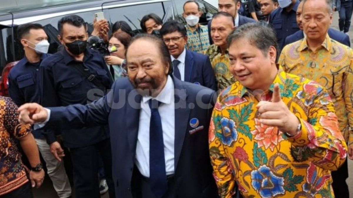 Ketua Umum Partai NasDem Surya Paloh membuka kemungkinan partainya bergabung dengan Golkar, PAN dan PPP di Koalisi Indonesia Bersatu (KIB) untuk Pilpres 2024. [Suara.com/Novian]
