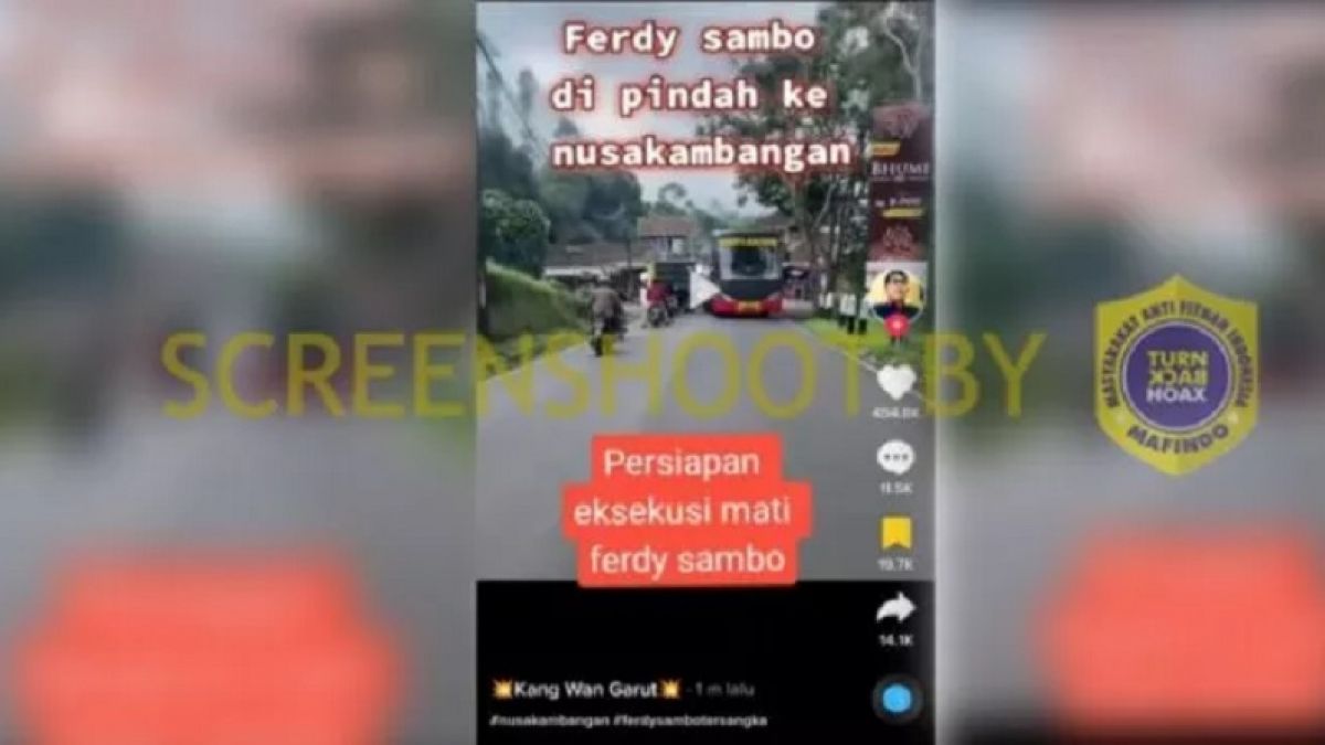 CEK FAKTA: Ferdy Sambo Diangkut Pakai Mobil Brimob ke Nusakambangan Buat Eksekusi Mati [Cek fakta Ferdy Sambo [turnbackhoax.id]