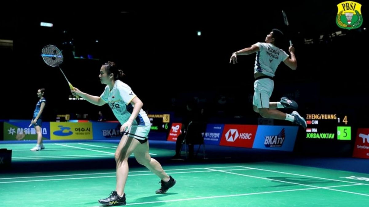 Praveen Jordan/Melati Daeva Oktavianti, ganda campuran Indonesia di Korea Open 2023 [Dok.PBSI/Twitter @INABadminton]