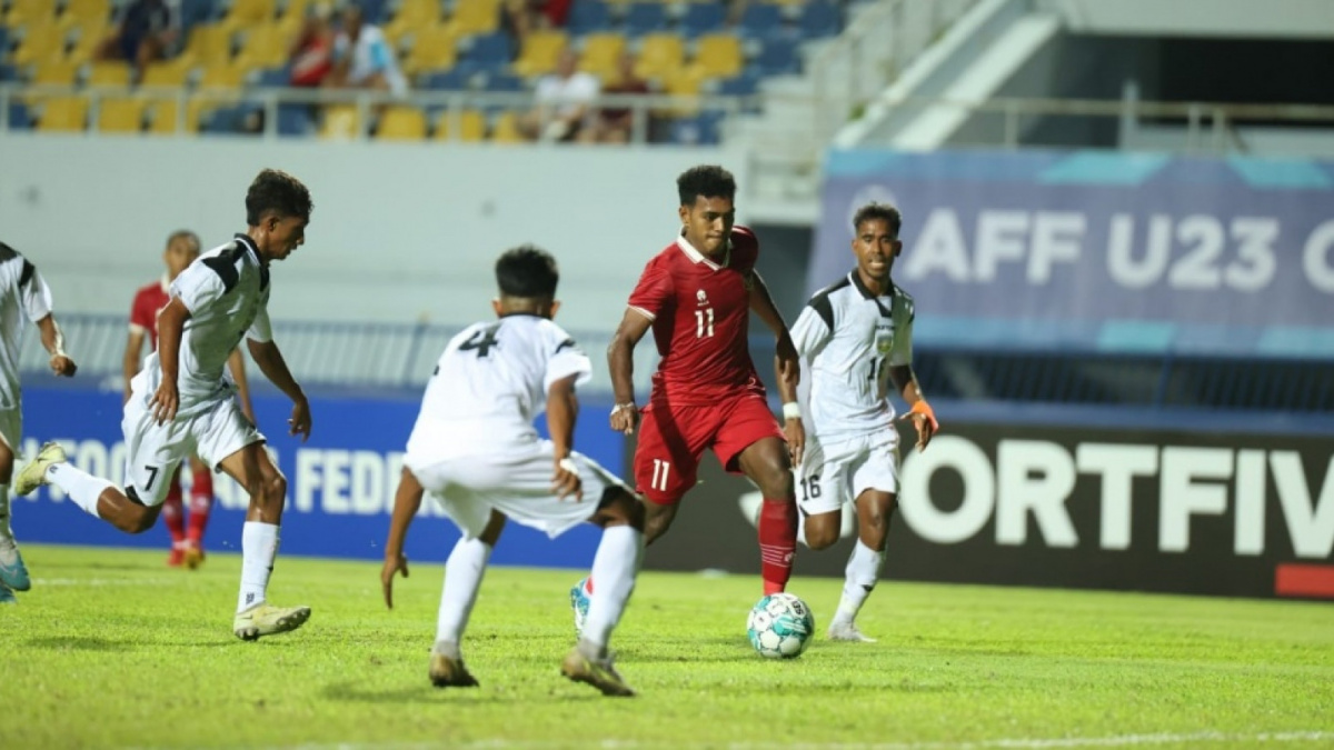 Duel Timnas Indonesia U-23 vs Timor Leste U-23 dalam laga kedua Grup B Piala AFF U-23 2023 [Dok. PSSI]