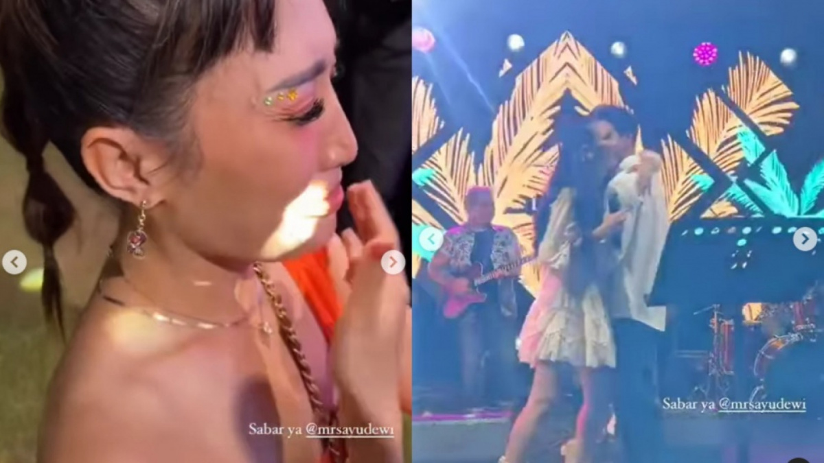 Ayu Dewi menangis melihat kemesraan Luna Maya dan Maxime Bouttier [Instagram/@lambe__danu]