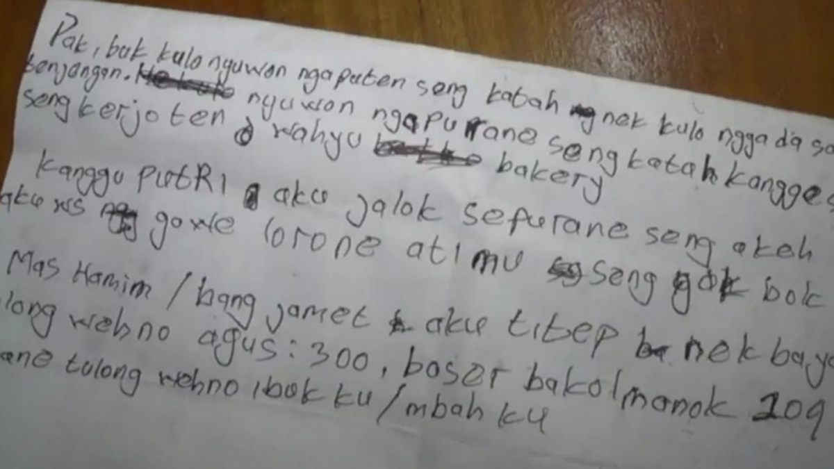 surat karyawan pabrik roti [Instagram/@infongawi]