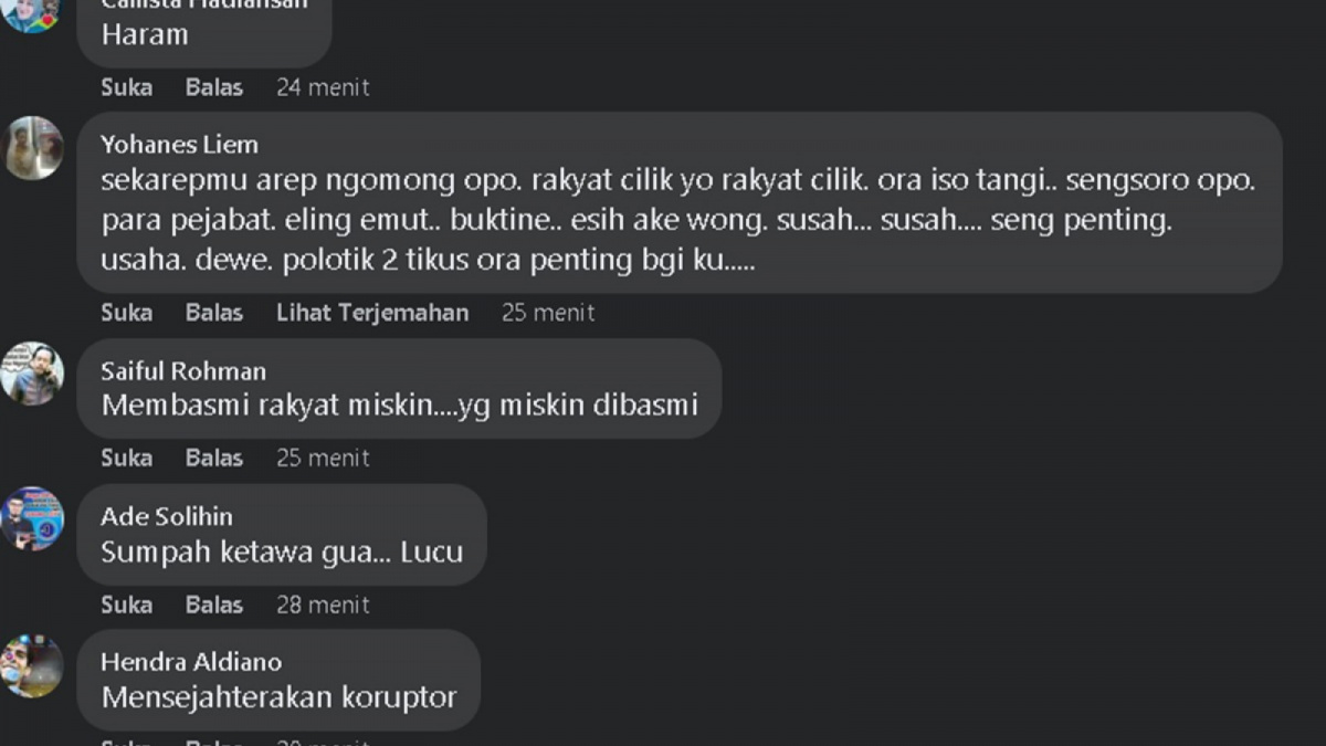 Tangkapan layar komentar netizen tentang pidato Puan Maharani PDI Perjuangan saat Rakernas IV 2023 [Facebook/Suaradotcom]