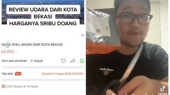 Kocak, Pria Ini Unboxing Udara Bekasi, Beli di Marketplace Seharga Rp5000 Doang