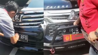 Arogan! Pengemudi Mobil Mewah Pakai Pelat Nomor Palsu TNI dan 'RF' di Jaksel Kena Razia Satlantas