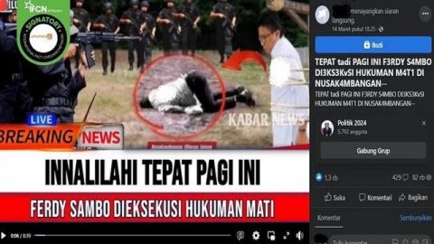 CEK FAKTA: Ferdy Sambo Telah Dieksekusi Mati di Pulau Nusakambangan! Benarkah?