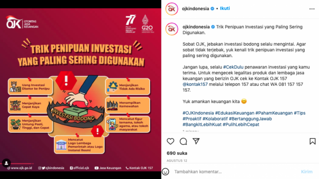 13 Perusahaan Investasi Bodong, 71 Entitas Pinjol Temuan SWI Sepanjang Agustus 2022, Berikut Daftar Namanya