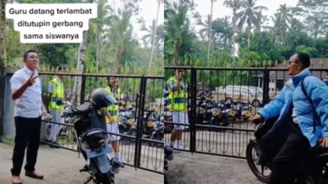 Langka! Siswa Tindak Guru Terlambat Datang dan Menutup Gerbang Sekolah