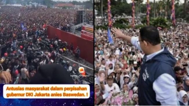 Video Lautan Manusia Hadiri Perpisahan Gubernur DKI Anies Baswedan Hoaks