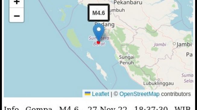 Gempa Magnitudo 4,6 Guncang Muko Muko Bengkulu, Terasa di Padang dan Pesisir Selatan, BMKG: Tidak Berpontensi Tsunami