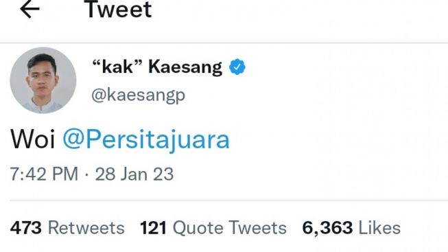 Bus Pemain Persis Solo Dilempari Suporter Pendekar Cisadane, Kaesang Pangarep Semprit Akun Twitter Persita