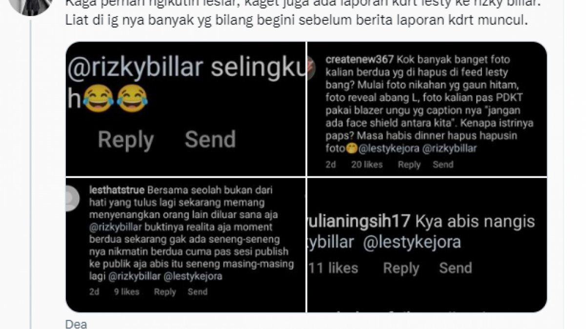 Dugaan selingkuhan Rizky Billar [tangkapan layar twitter]