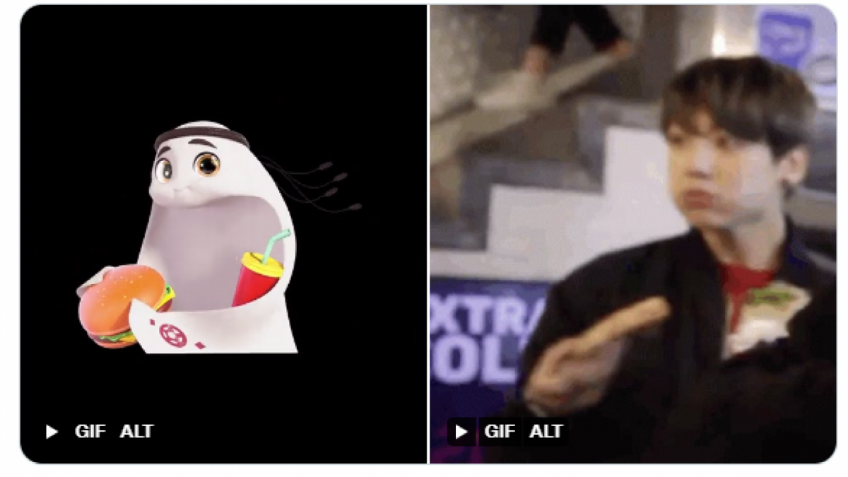 Jungkook dan La'eeb makan burger [tangkapan layar Twitter @kooliac]