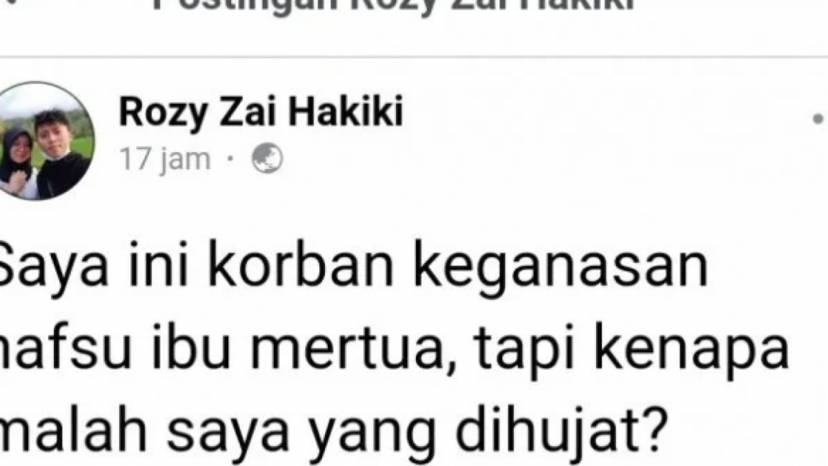 Rozy mengaku kalau ia merupakan korban [Facebook Rozy]