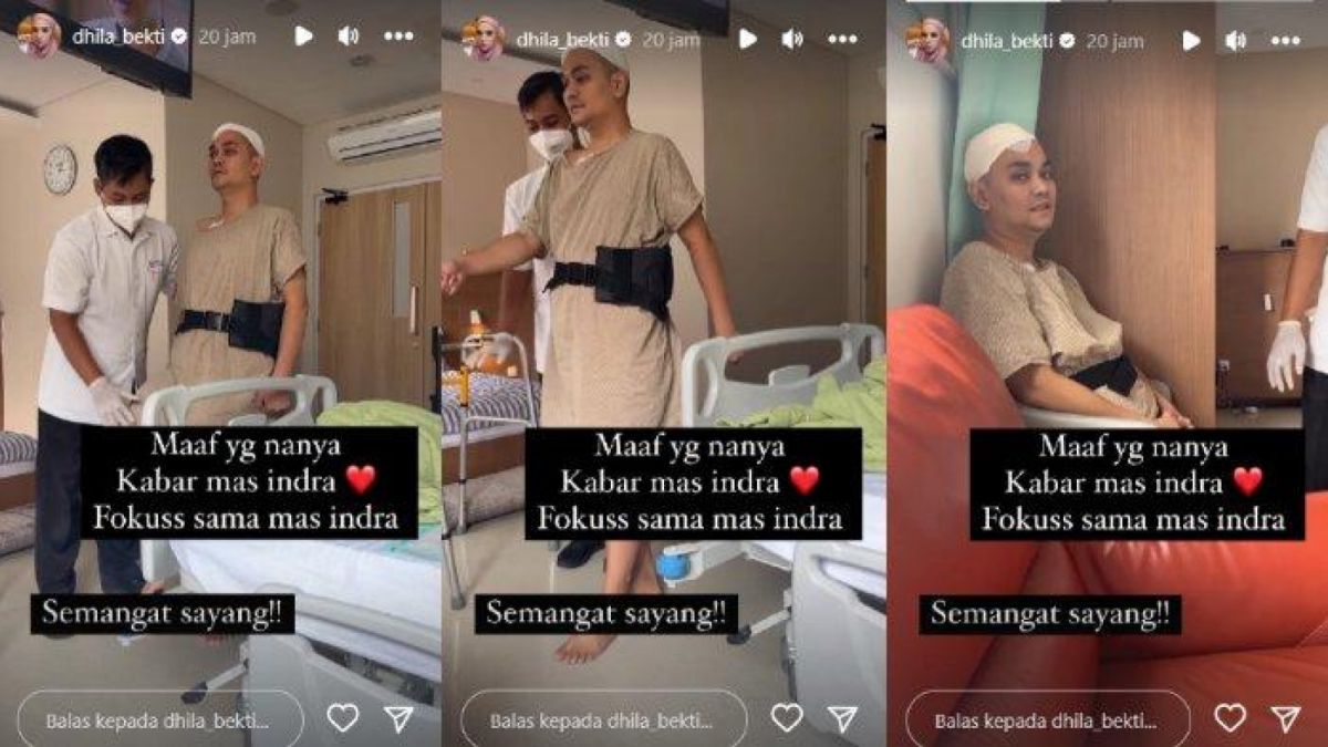 Indra Bekti saat menjalani perawatan. [Tangkapan layar Instagram Story @dhila_bekti]