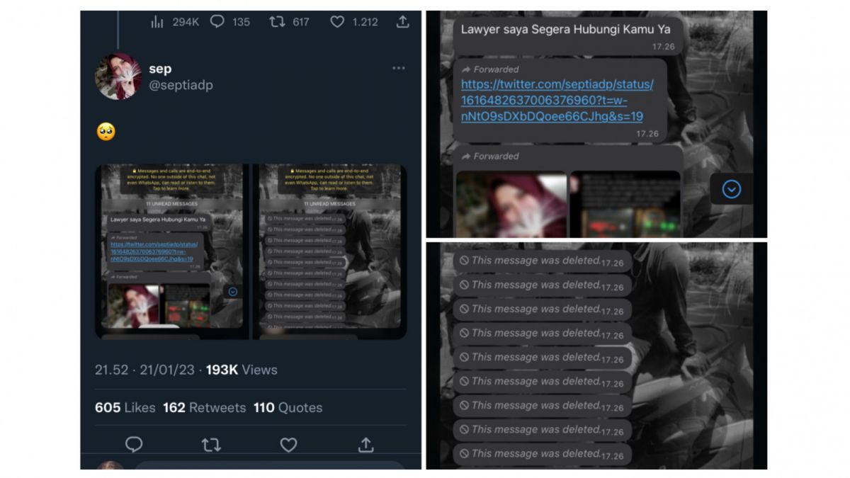 Jhon LBF ancam Septia akan dipenjarakan. [Twitter @septiadp]