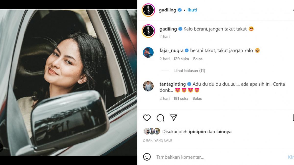 Gading Marten unggah foto seorang wanita di feed Instagramnya. [Instagram Gading Marten @gadiiing]