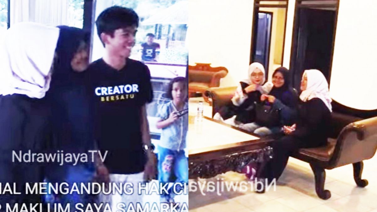 Ibu Eny dan Tiko tersenyum bahagia saat liburan ke Puncak, Bogor. [Youtube Ndrawijaya07]