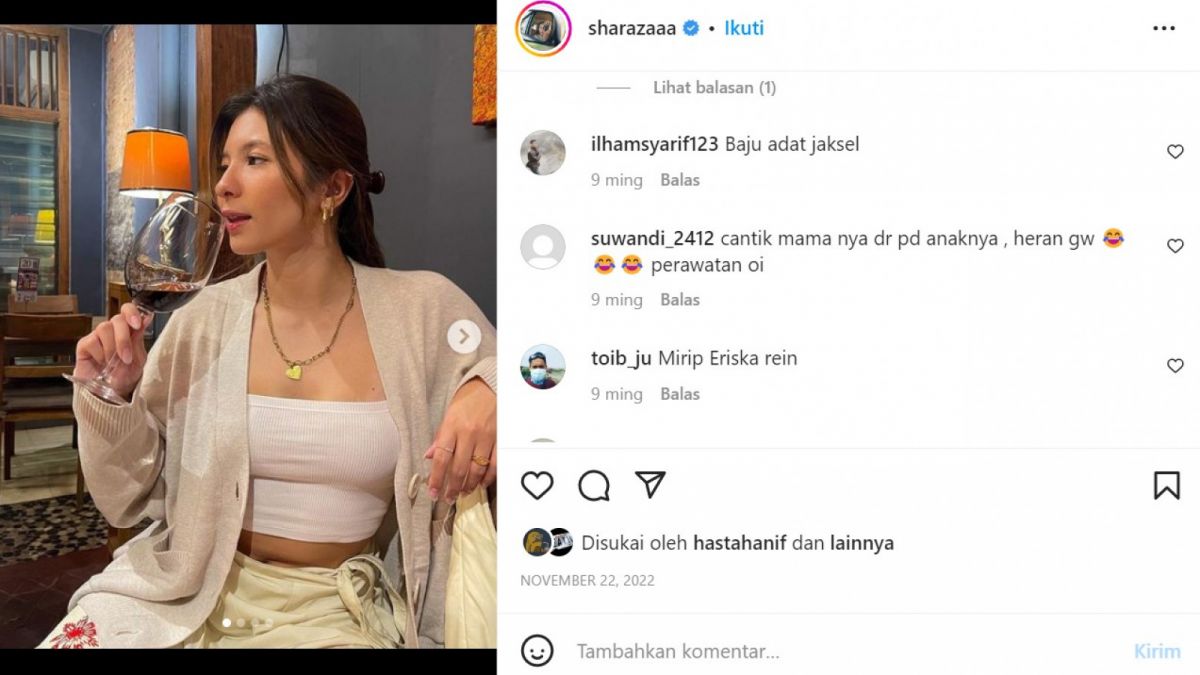 Shaloom anak Wulan Guritno yang selalu dibandingkan kecantikannya dengan sang mama. [Instagram @sharazaaa]