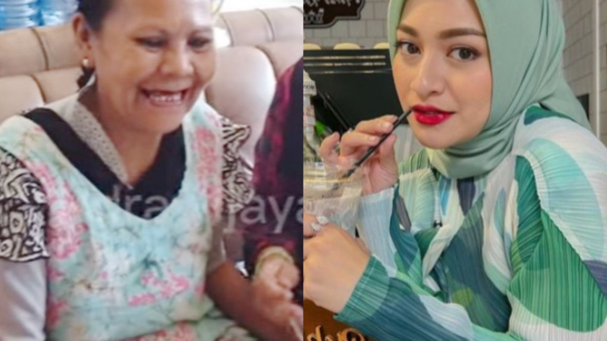 Ibu Eny tertawa usai memberikan pesan menohok ini pada Nathalie Holscher. [Youtube/Ndrawijaya07 dan Instagram/@nathalieholscher]