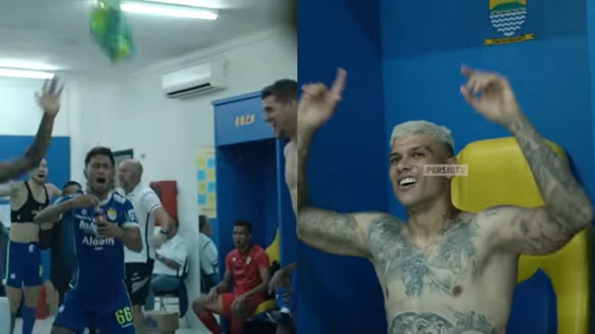 Ciro menari usai Persib 'libas' PSS Sleman 2-0. [Youtube PERSIB]