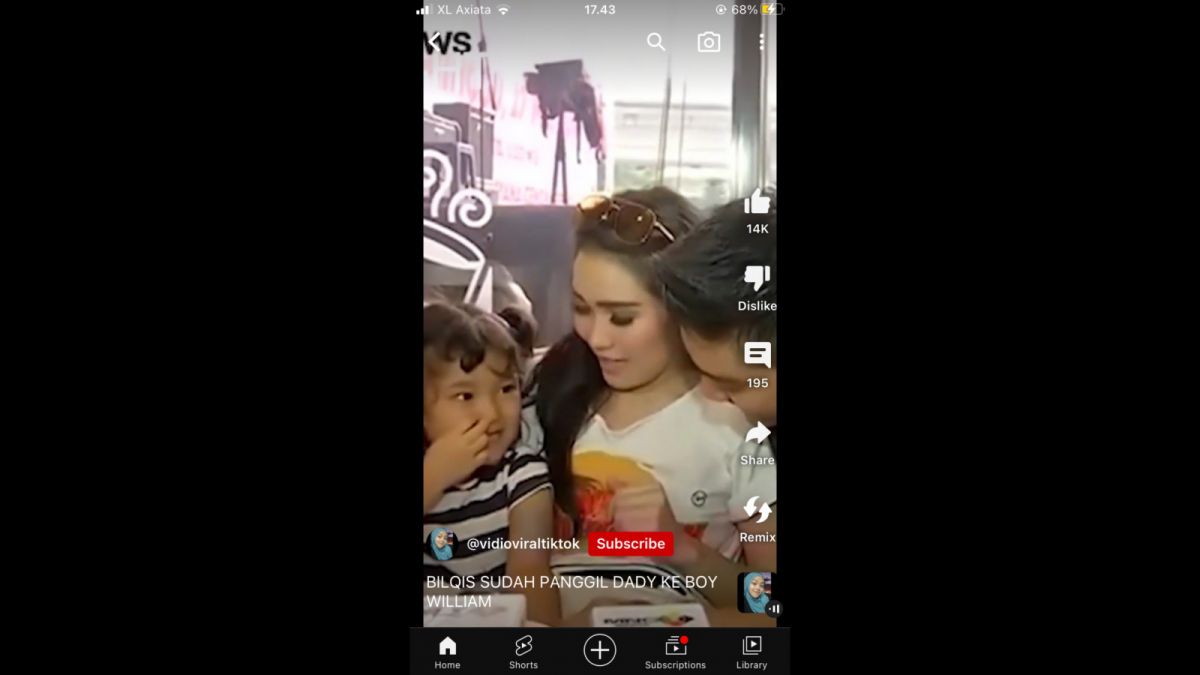 Tangkapan layar Bilqis, Ayu Ting Ting dan Boy William di dalam sebuah interview. [Shorts Youtube Naila official]