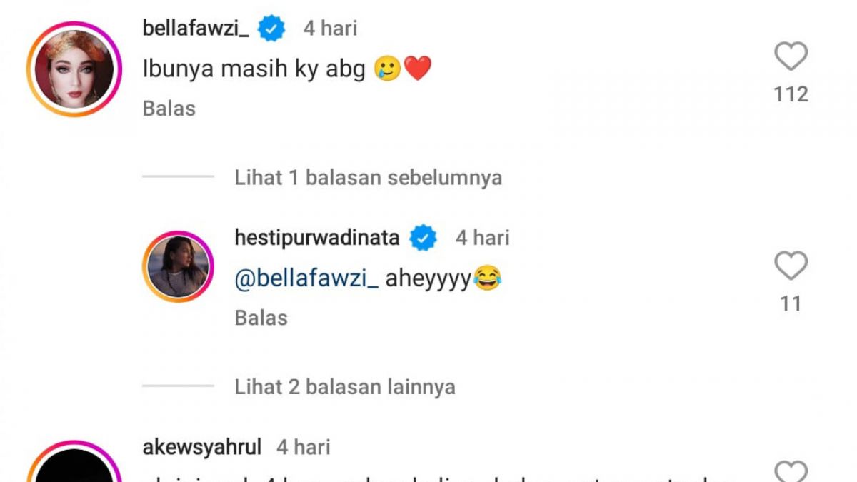Komentar netizen yang memuji Hesti [Instagram]