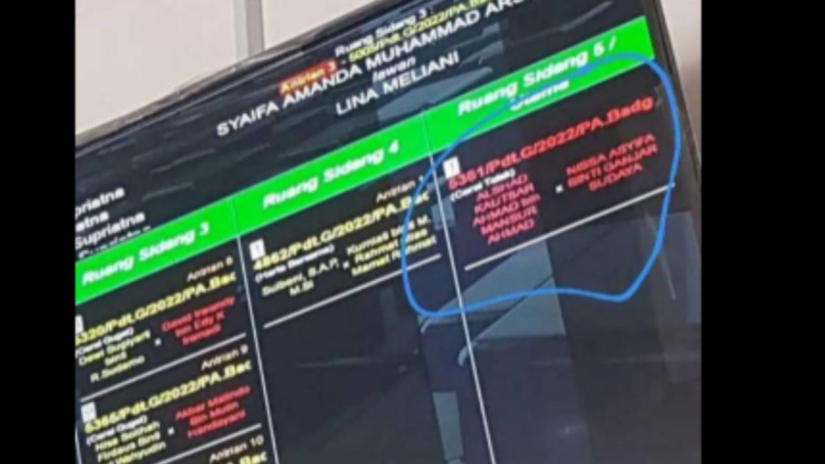 Gambar layar proses perceraian yang sedang dilaksanakan oleh Alshad Ahmad dan Nissa Asyifa [Tiktok/nyunyujoea]