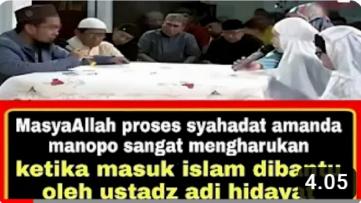 Beredar dalam thumbnail, Amanda Manopo mengucap syahadat di hadapan Ustazd Adi Hidayat. [metro.suara.com]