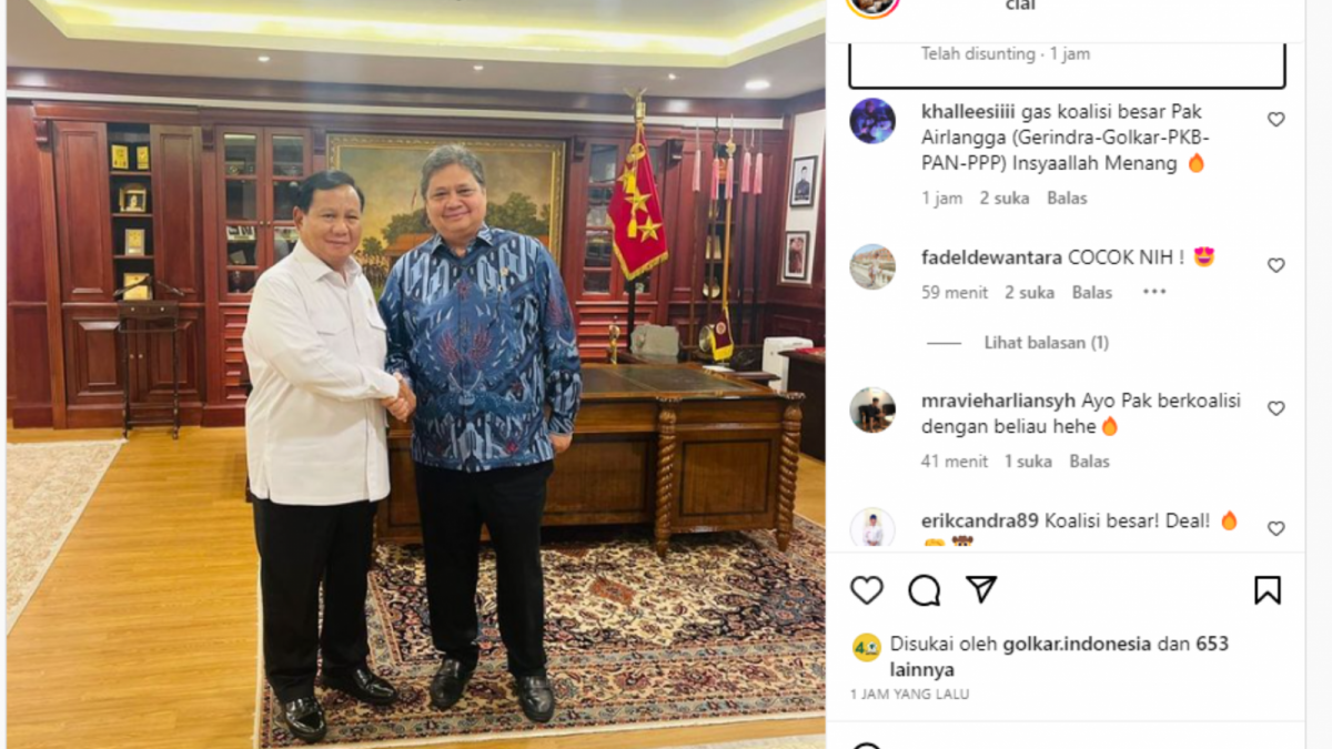 Airlangga Hartarto bersama Prabowo Subianto [instagram/airlanggahartarto_official]