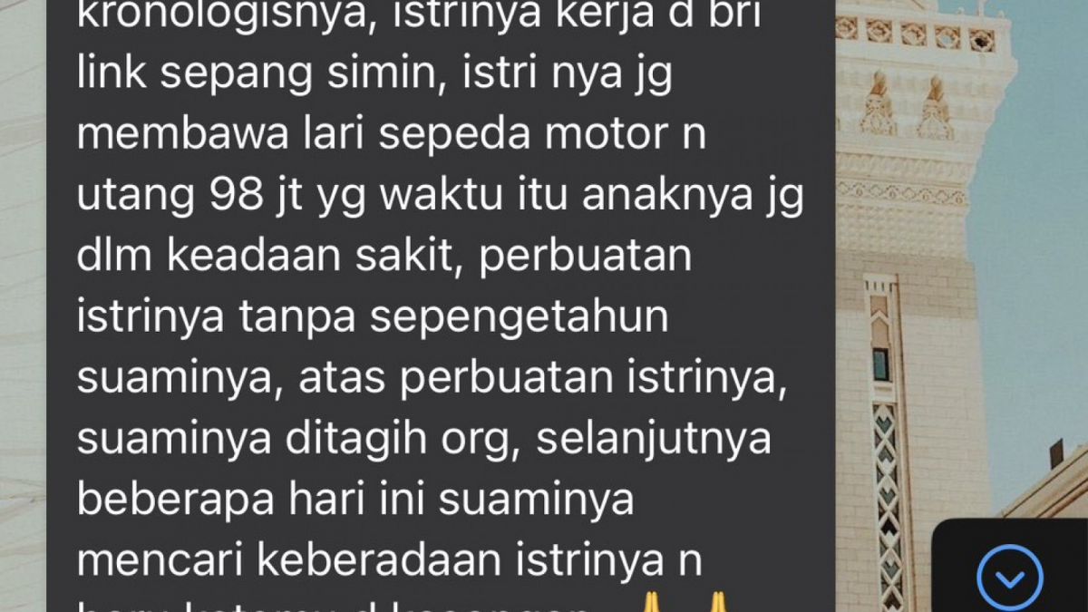 Salah satu warganet bagikan kronologi dan alasan kejadian KDRT di Kalsel tersebut. [Twitter/notanactor]