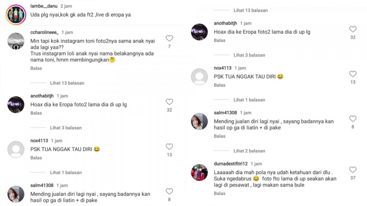 Komentar Negatif Netizen. [(Instagram/lambe_danu)]