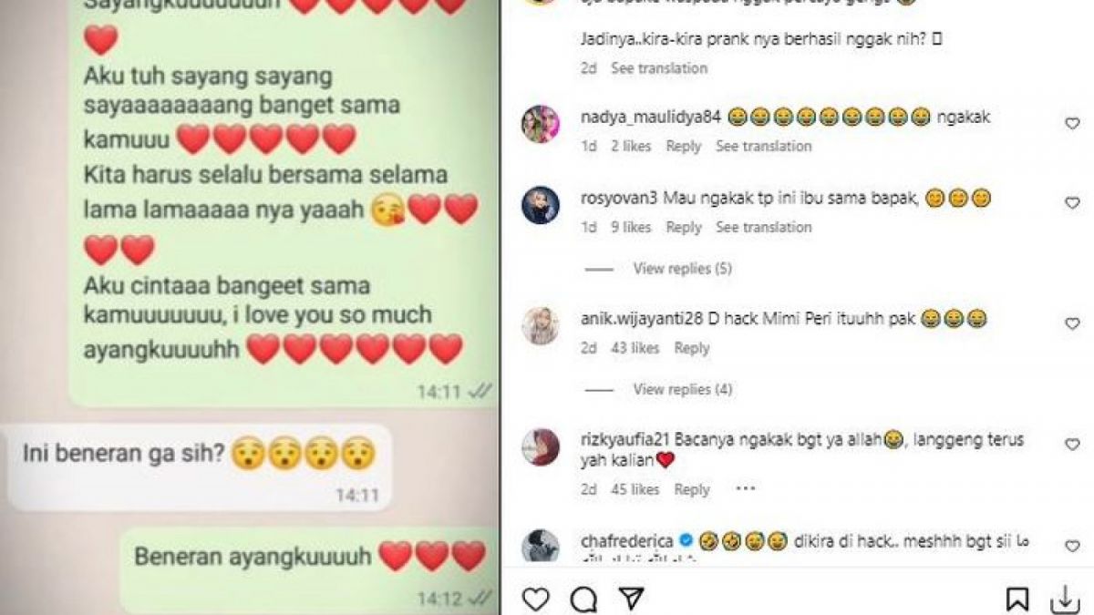 Arumi praktikan chat mesra ke suaminya (Instagram)