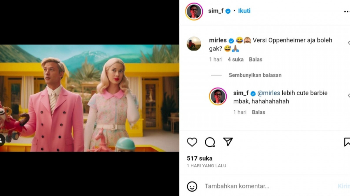 Saat AI prediksi Dian Sastro dan Nicholas Saputra jadi pemeran film Barbie [Instagram/ @sim_f]