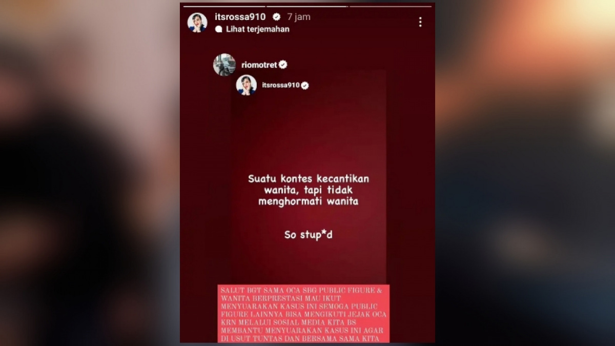 Unggahan Rossa di Instagram [Instagram]