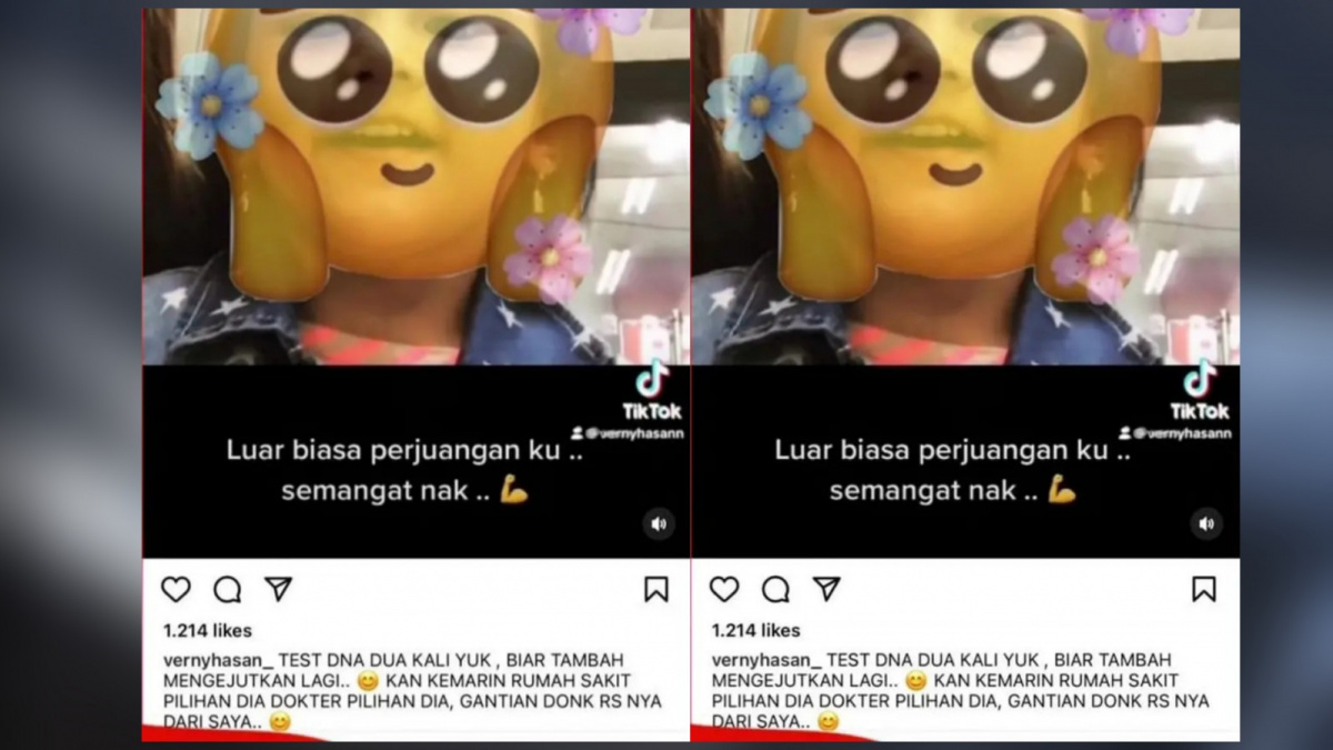 tantangan verny hasan lakukan tes dna ulang [TikTok]