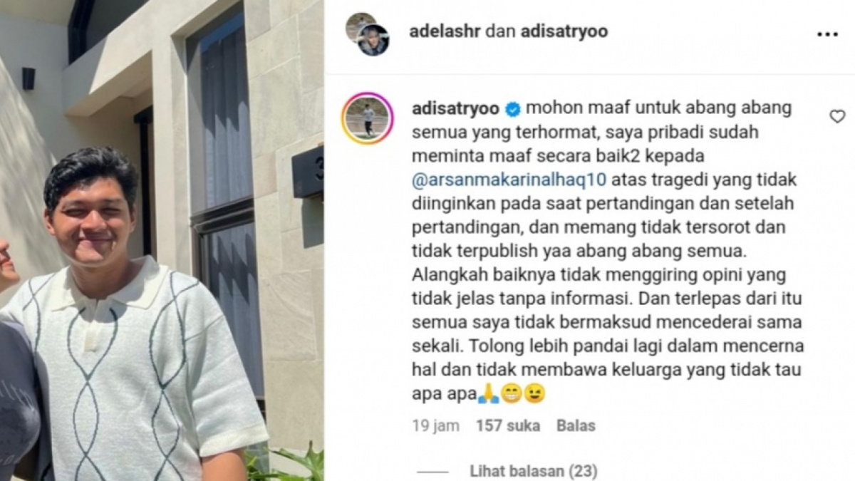 Adi Satryo minta maaf [Instagram]